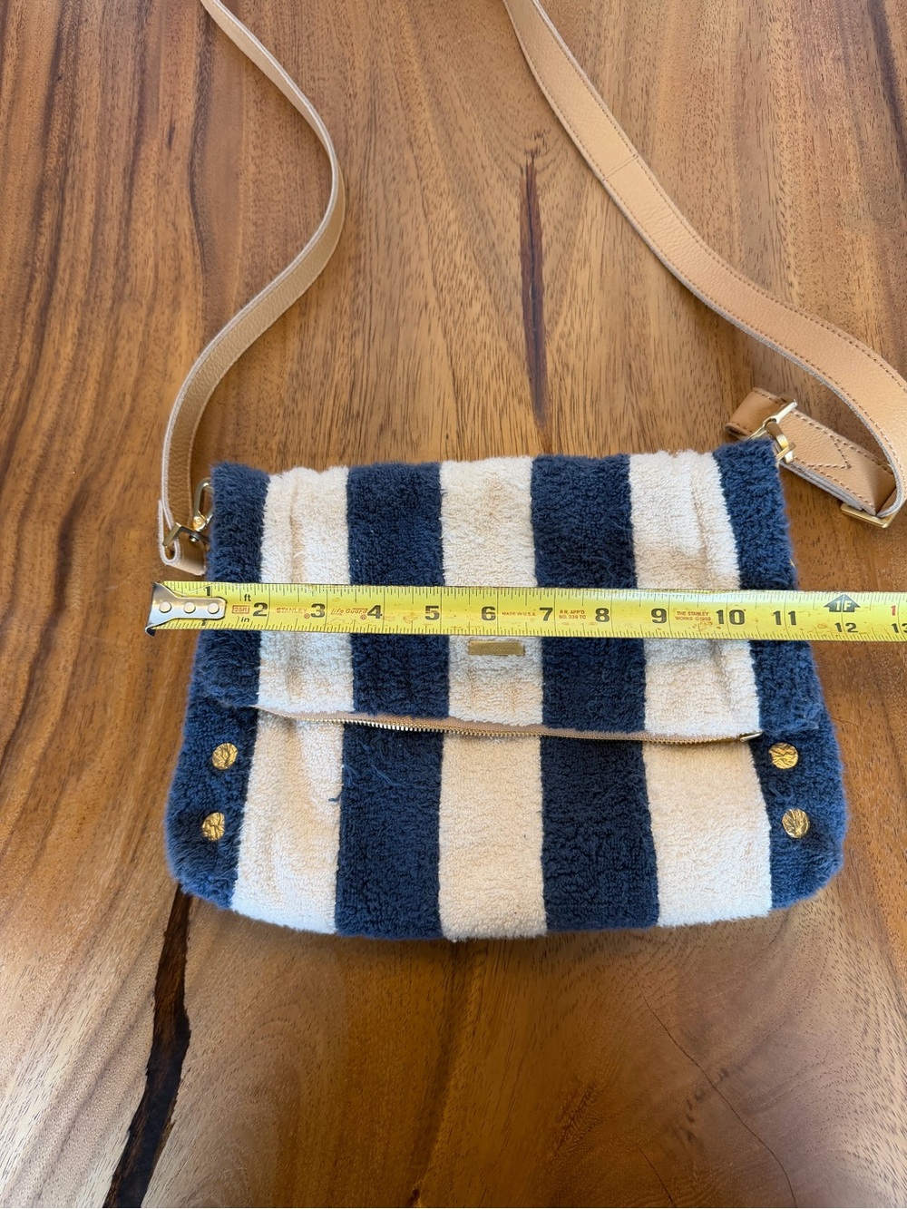 Hammitt VIP Navy Cream Striped Terry Cloth Crossbody Bag - Picture 2 of 11